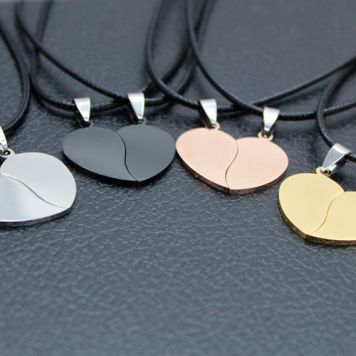 Кулоны парные "Сердечко" с гравировкой-2