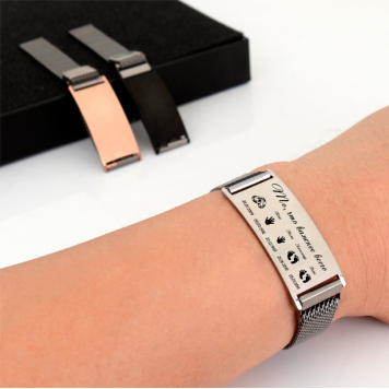Металлический браслет с пластиной для гравировки-3
