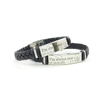 Браслет плетеный с пластиной для гравировки-1