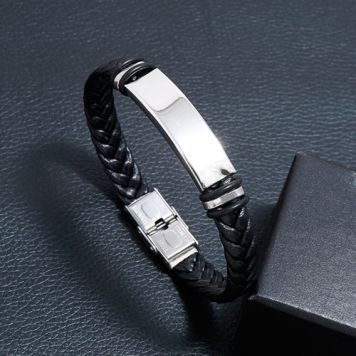 Браслет плетеный с пластиной для гравировки-4