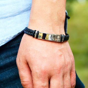 Браслет плетеный с пластиной для гравировки-2