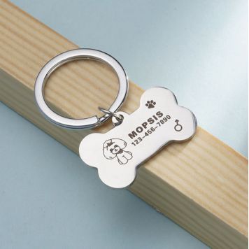 Адресник "Косточка" с гравировкой для домашнего питомца-2